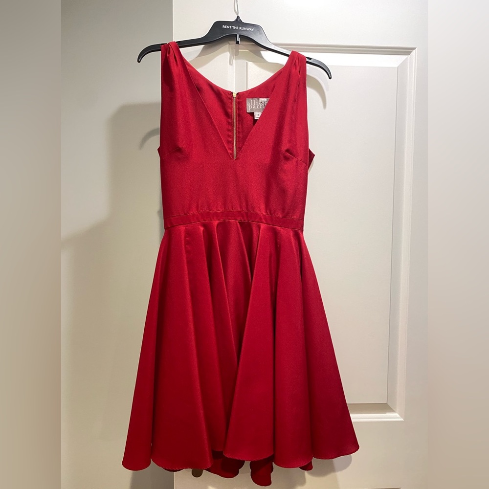 Allison Parris Down the Middle Dress, Red, Size 4